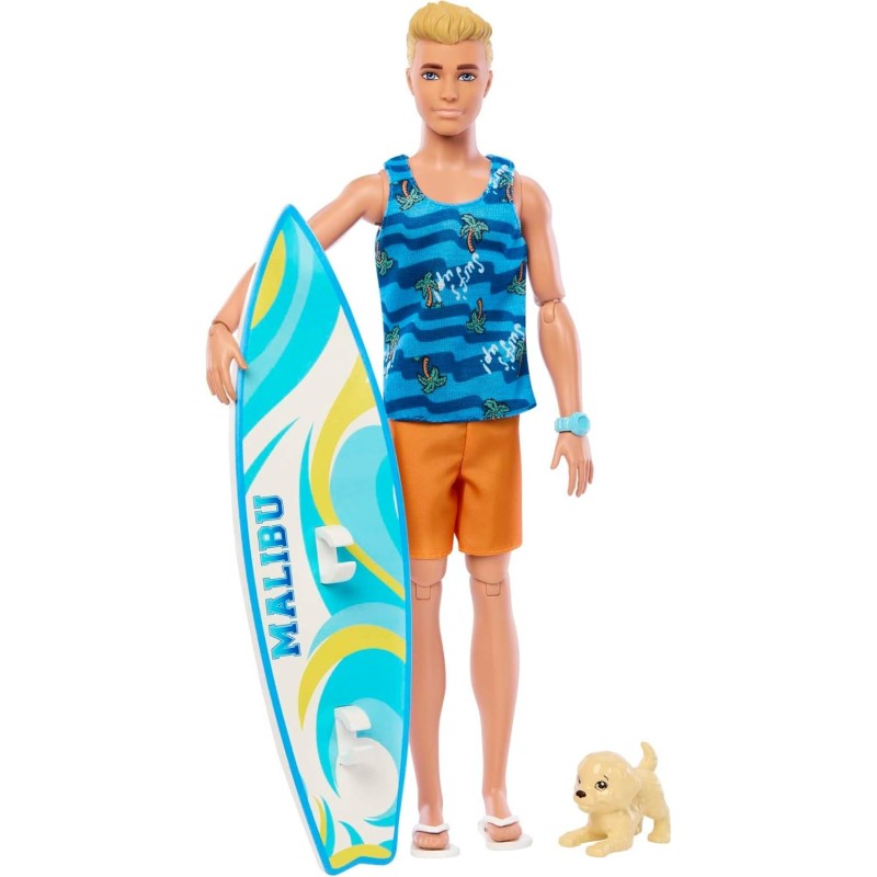 Barbie - Ken-Puppe mit Surfbrett