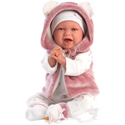 Llorens - Babypuppe Mimi die lacht mit weiss-pinkes Outfit