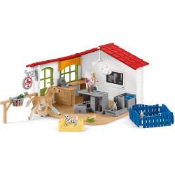 Schleich FARM WORLD 42502 Tierarzt-Praxis mit Haustieren