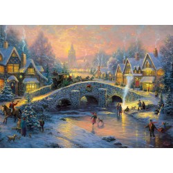 Schmidt Puzzle - Thomas Kinkade, Winterliches Dorf (1000)