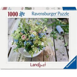 Ravensburger Puzzle - Landlust: Sommerlicher Wiesenstrauss mit Himmelblauem Südstern 1000
