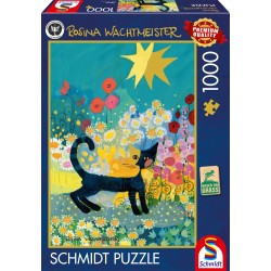 Schmidt Puzzle - Rosina Wachtmeister, Katze im Blütenmeer (1000)